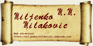 Miljenko Milaković vizit kartica